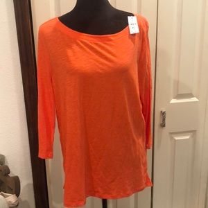 Ann Taylor Loft women’s Orange/Coral  cotton tee shirt size XL (new with tags)